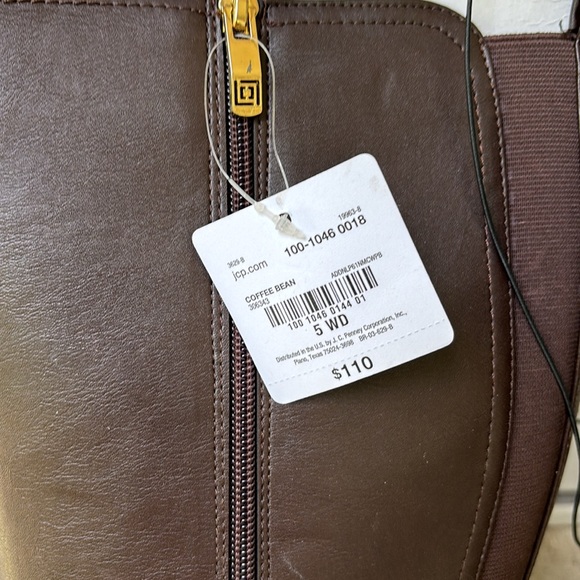 Liz Claiborne Riding Boots women size 5 wide coffee bean color leather NWT - Picture 3 of 8